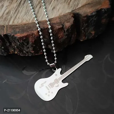 Sujal Impex  Music Note Electric Guitar Locket Pendant Necklace Chain