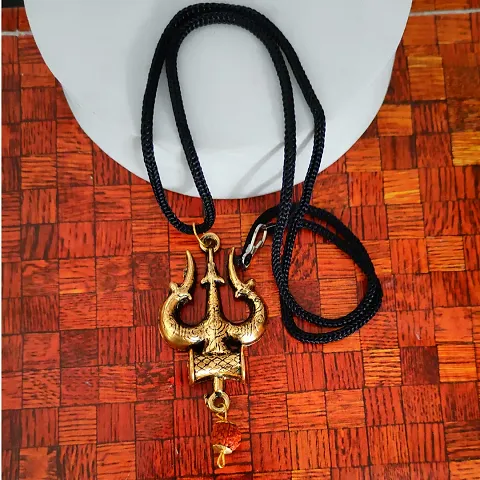 Shiv Creation Lord Elegant Shiv Trishul Damaru With Panchmukhi Rushrasha Bead