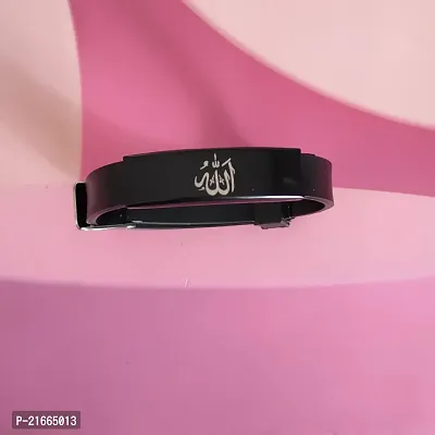 Sujal Impex  Muslim Islam Allah Stainless Steel Silicone Bracelet