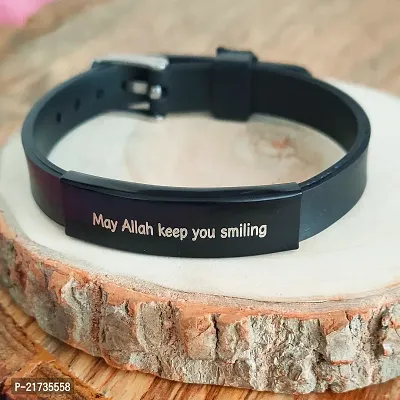 Sujal Impex Muslim Islam Allah Bracelet Stainless Steel Silicone Bracelet
