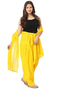 ENDFASHION Women's Cotton Solid Patiala Salwar with Dupatta (Free Size) (Yellow)-thumb2