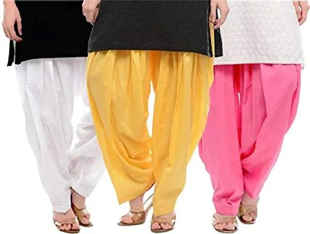 Stylish Cotton Solid Salwar for Women Pack of 3