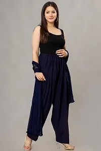 ENDFASHION Women's Patiala Pant with duppata Set || Patiala Pant|| Cotton Patiala Pant|| Cotton Pant|| Patiala|| Free Size (Navy Blue)-thumb2