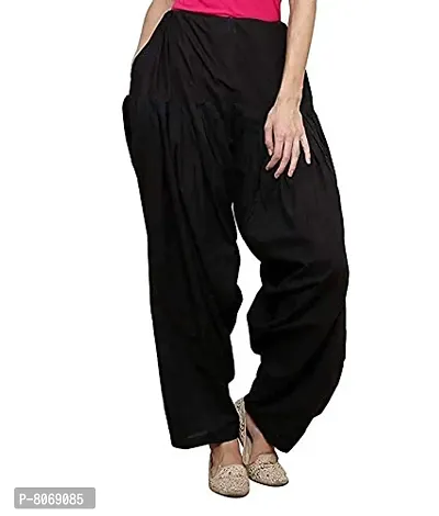 ENDFASHION Woman Cotton Patiala Salwar Pants for Women/Girls Bottom Combo Pack of 3 - Free Size (Cotton, Orange,White&Black)-thumb4