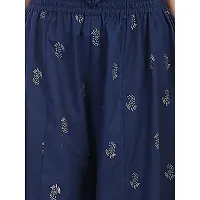 ENDFASHION Woman's Rayon Gold Skirt Hand Block Printed Palazzo (Navy Blue)-thumb4