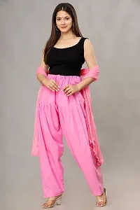 ENDFASHION Women's Cotton Solid Patiala Salwar with Dupatta (Free Size) (Cotton, Baby Pink)-thumb3