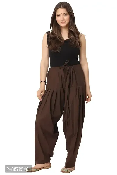 ENDFASHION Woman's Cotton Plain Patiala Salwar || Patiala || Patiyala || Patiala Pants || Cotton Patiala || Free Size (Multicolour) (Cotton, Brown)-thumb0