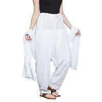 Branded Filter Products Women's Cotton Traditional Semi Patiala Salwar with Dupatta Set (Free Size, White)-thumb4