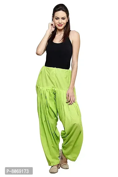 Branded Filter Product's Women Cotton Semi Patiala Salwar (Free Size) (PARROT GREEN)