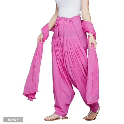 Branded Filter Products Women's Regular Fit Cotton Patiala Salwar With Dupatta Set (BFPMBPAT01_Pastel Pink_Free Size)-thumb3