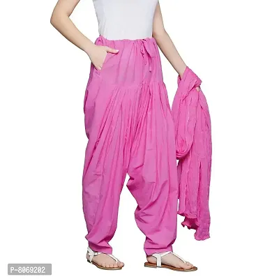 Branded Filter Products Women's Regular Fit Cotton Patiala Salwar With Dupatta Set (BFPMBPAT01_Pastel Pink_Free Size)-thumb4