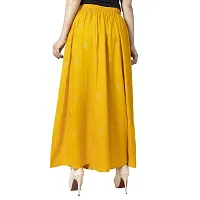 ENDFASHION Woman's Gold Hand Block Print Skirt Palazzo || Palazzo || Skirt Palazzo || Gold Print Skirt Palazzo || Free Size (Multicolour) (Rayon, MUSTARDYELLOW)-thumb1