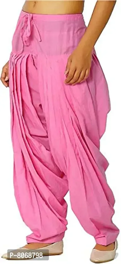 ENDFASHION Woman's Cotten Plain Patiala Salwar (Free -Size) (Cotton, Baby Pink)-thumb3