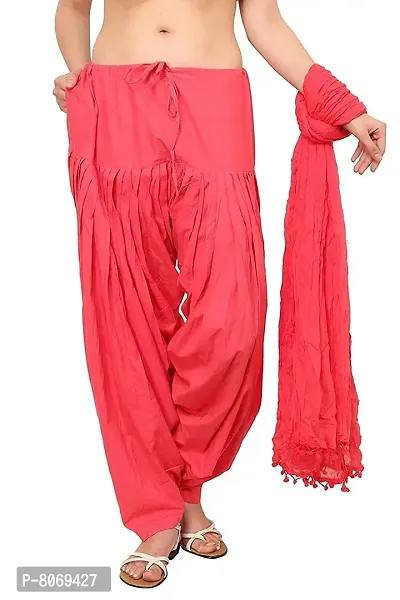 Branded Filter Products Women's Regular Fit Cotton Patiala Salwar With Dupatta Set (BFPMBPAT01_Orange, Peach_Free Size)