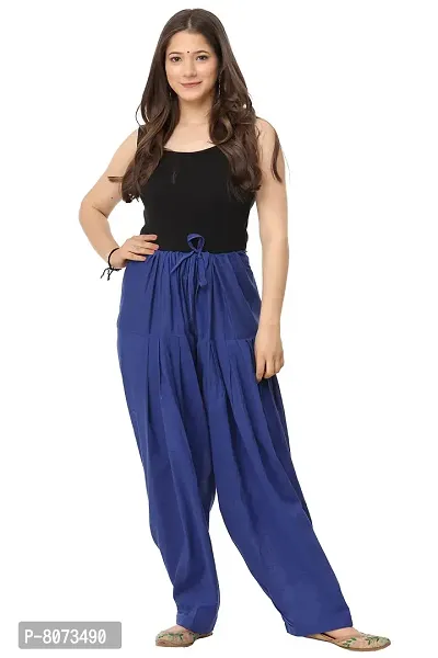 ENDFASHION Women's Patiala Pant with duppata Set || Patiala Pant|| Cotton Pant|| Patiala|| Free Size (Royal Blue)-thumb4