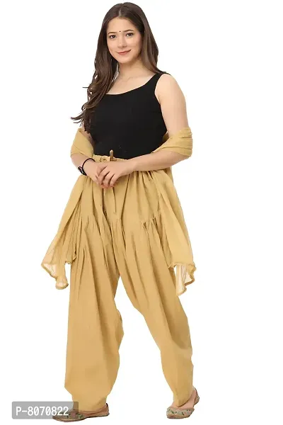 ENDFASHION Woman's Cotton Traditional SEMI Patiala Salwar with Dupatta || Patiala || Patiyala || Patiala Combo || Semi Patiala || Free Size (Beige)-thumb3