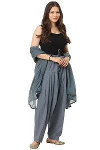 ENDFASHION Woman's Plain Cotton Patiala Salwar with Dupatta || Patiala || Patiyala || Cotton Patiala || Free Size (Grey)-thumb3