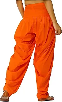 ENDFASHION Plain Cotton Patiala Salwar for Woman (Free Size) (Cotton, Orange)-thumb1