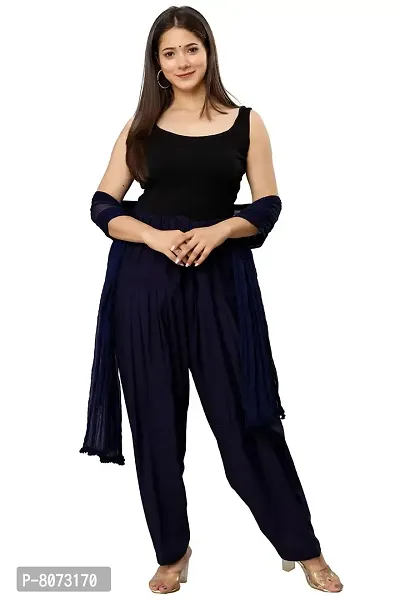 ENDFASHION Women's Regular Fit Cotton Patiala Salwar With Dupatta (HFGF89795_Navy Blue_45)-thumb0