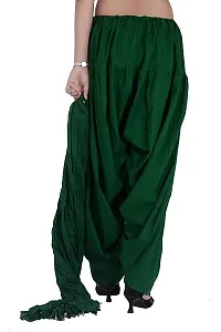 ENDFASHION Women's Cotton Traditional Semi Patiala Salwar with Dupatta Set (Free Size,DARK GREEN)-thumb1