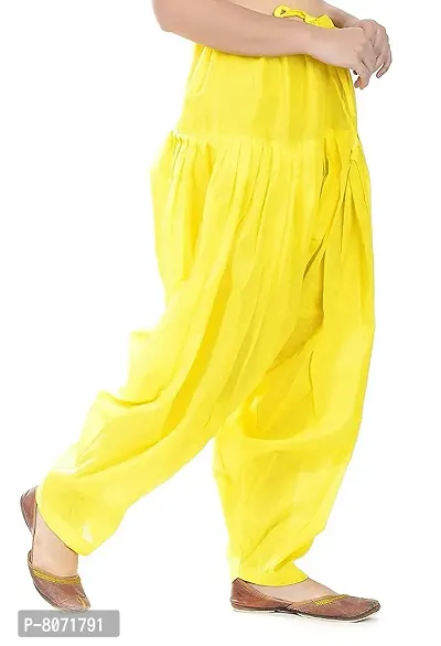 ENDFASHION Plain Cotton Patiala Salwar for Woman (Free Size) (Cotton, LEMONYELLOW)-thumb3