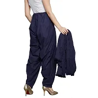 Branded Filter Products Women's Solid Cotton Patiala With Dupatta Set (Free Size) (Dark blue)-thumb1