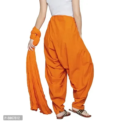 Branded Filter Products Combo Of Women's Cotton Patiala and Dupptta Set (Free Size, Orange)-thumb2