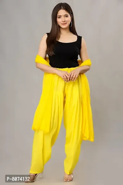 ENDFASHION Woman's Plain Cotton SEMI Patiala Salwar Free Size || Plain Patiala || SEMI Patiala Pants || Solid Cotton Patiala || Patiyala || Multicolour (Lemon Yellow)-thumb5