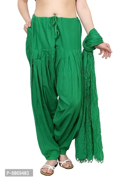 BRANDED FILTER PRODUCT'S Women's Readymade Patiala Salwar With Dupatta Set (Free Size) (GREEN)