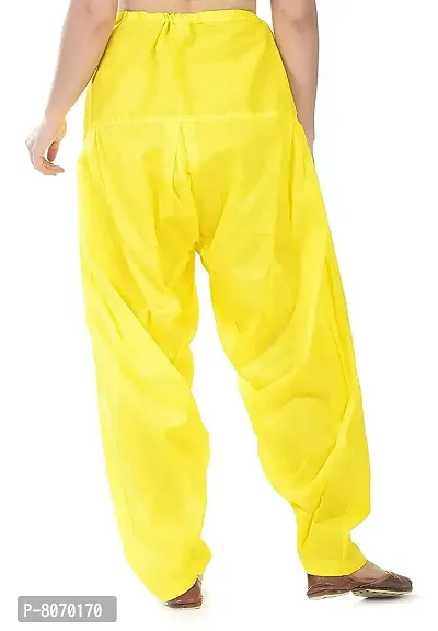 ENDFASHION Woman's Cotton Plain Patiala Salwar || Patiala || Patiyala || Patiala Pants || Cotton Patiala || Free Size (Multicolour) (Cotton, LEMONYELLOW)-thumb2