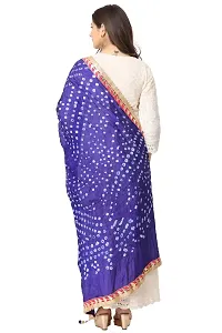 ENDFASHION bandhani dupattas For womens Art silk bandhej dupatta with gota patti Lace (ROYAL BLUE)-thumb1