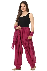 ENDFASHION Woman's Plain Cotton SEMI Patiala Salwar with Dupatta Free Size || Patiala || SEMI Patiala || Patiala with Dupatta || Patiala Pants || Multicolour (Wine)-thumb3