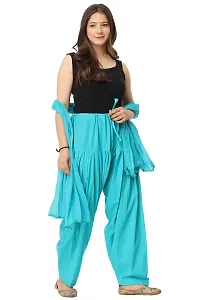 ENDFASHION Women's Cotton Blend Semi Patiala Salwar with Dupatta Set Free Size || SEMI Patiala || SEMI Patiala Pants || Solid Cotton Patiala || Patiyala || (RAMA Green)-thumb3