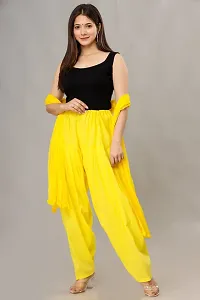 ENDFASHION Woman's Plain Cotton SEMI Patiala Salwar with Dupatta Free Size || Patiala || SEMI Patiala || Patiala with Dupatta || Patiala Pants || Multicolour (Lemon Yellow)-thumb3