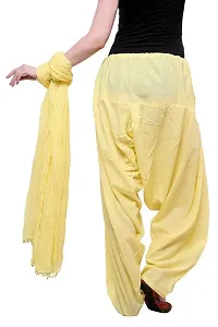 BRANDED FILTER PRODUCT'S Women's Readymade Patiala Salwar With Dupatta Set (Free Size) (LEMON-YELLOW)-thumb1