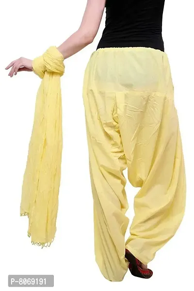 BRANDED FILTER PRODUCT'S Women's Readymade Patiala Salwar With Dupatta Set (Free Size) (LEMON-YELLOW)-thumb2