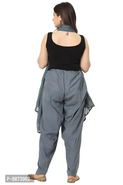 ENDFASHION Woman's Plain Cotton SEMI Patiala Salwar with Dupatta Free Size || Patiala || SEMI Patiala || Patiala with Dupatta || Patiala Pants || Multicolour (Grey)-thumb2