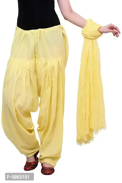 BRANDED FILTER PRODUCT'S Women's Readymade Patiala Salwar With Dupatta Set (Free Size) (LEMON-YELLOW)