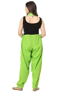 ENDFASHION Women's Patiala Pant with duppata Set || Patiala Pant|| Cotton Patiala Pant|| Cotton Pant|| Patiala|| Free Size (Parrot Green)-thumb1