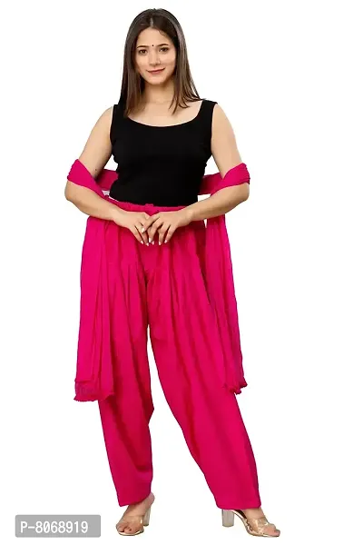 ENDFASHION Women's Regular Fit Cotton Salwar With Dupatta Set (LKU8790_Rani Pink_45)