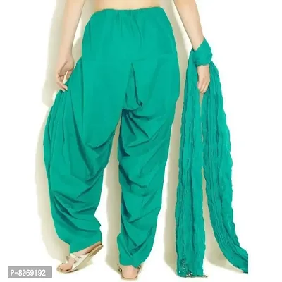 Branded Filter Products Women's Regular Fit Cotton Patiala Salwar With Dupatta Set (BFPMBPAT01_Rama Green_Free Size)-thumb2