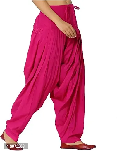 ENDFASHION Woman's Cotton Plain Patiala Salwar(Free-Size) (Rani Pink)-thumb3
