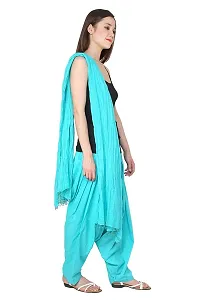 Mango People Women's Regular Fit Cotton Patiala Salwar With Dupatta (Turquoise_Free Size)-thumb2
