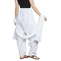 Branded Filter Products Women's Cotton Traditional Semi Patiala Salwar with Dupatta Set (Free Size, White)-thumb1