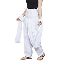 BRANDED FILTER PRODUCT'S Women's Readymade Patiala Salwar With Dupatta Set (Free Size) (WHITE)-thumb2