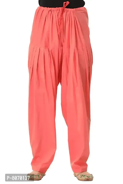 ENDFASHION Woman's Cotton Plain Patiala Salwar || Patiala || Patiyala || Patiala Pants || Cotton Patiala || Free Size (Multicolour) (Cotton, Peach)-thumb3