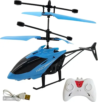 Kid Kraze Infrared Induction Helicopter Sensor Aircraft USB Charger 2 in 1 (Blue)-thumb0