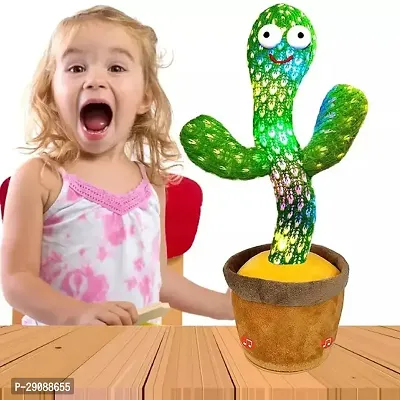 Kid Kraze Living Dancing Cactus Talking Plush Toy With Singing and Recording Function (Green)-thumb0