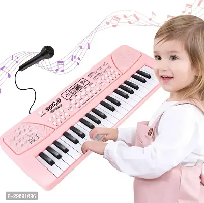 Just97 37 Key Piano Keyboard Toy for Kids P14 37 Key Piano Keyboard with Mic and Charger P14 Analog Portable Keyboard (37 Keys)-thumb0