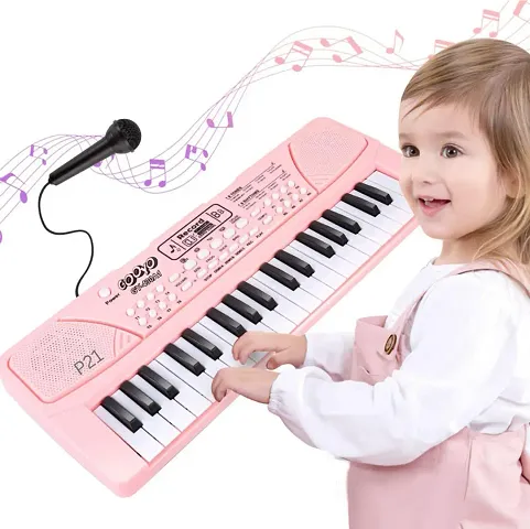 Just97 37 Key Piano Keyboard Toy for Kids P14 37 Key Piano Keyboard with Mic and Charger P14 Analog Portable Keyboard (37 Keys)